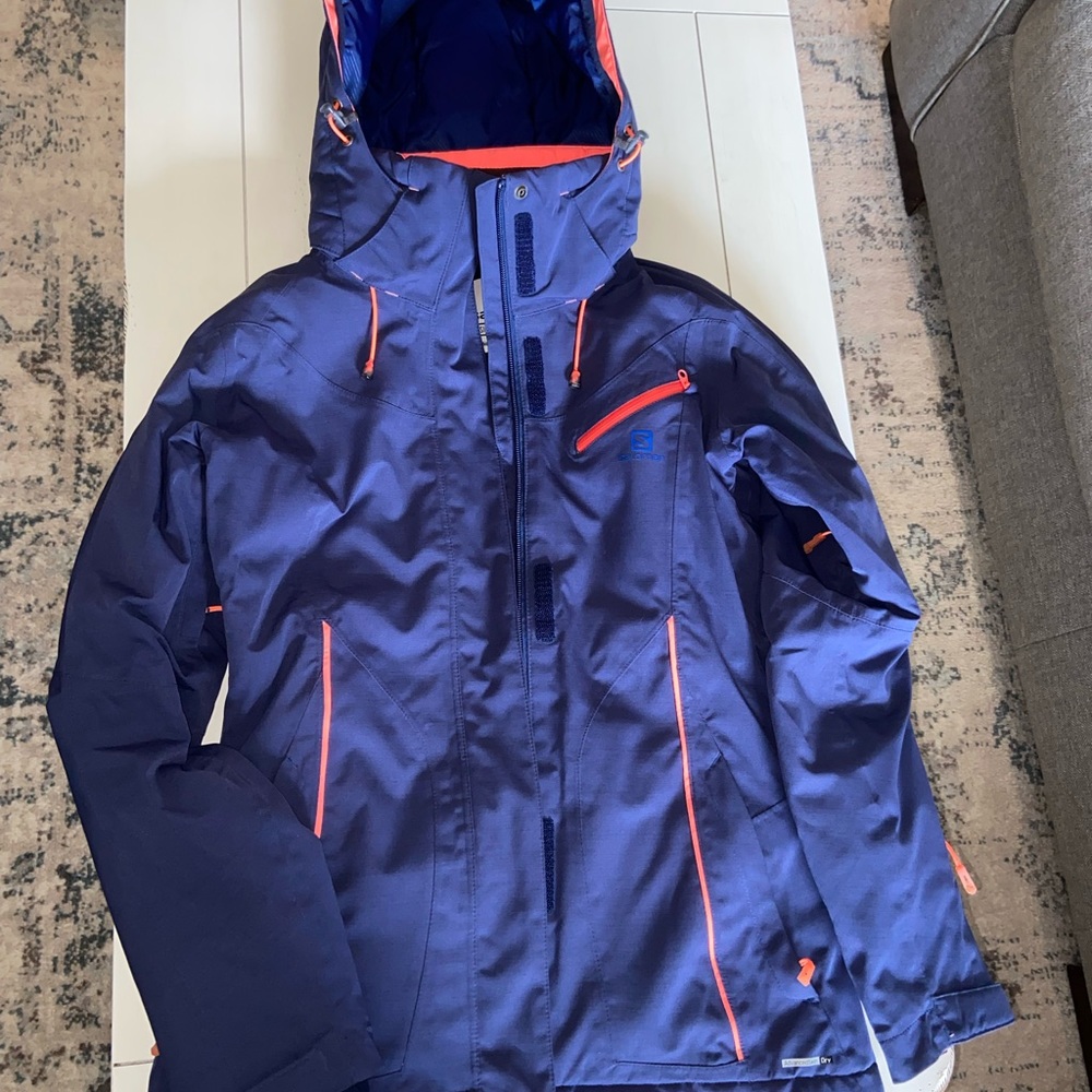 Navy & Coral Salomon XS Ski Coat
